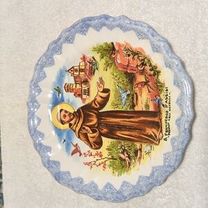 Pisapia D'Assisi S. Francesco Decorative Plate predica agli uccelli Italy